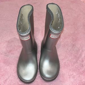 Kids Silver hunter rain boots